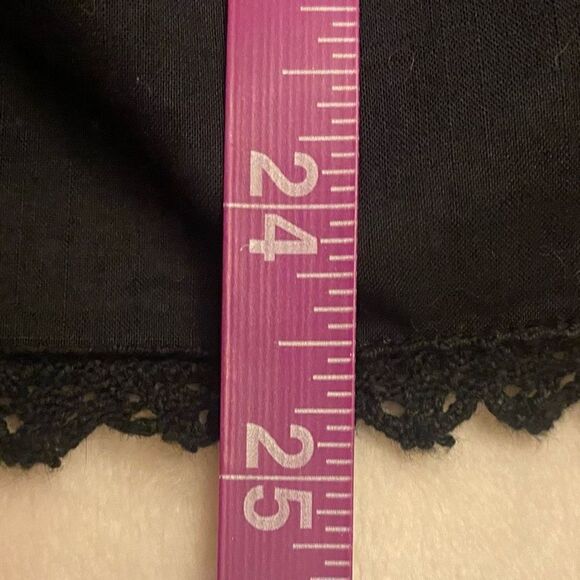 LRL Lauren Jeans Co Black Top with Lace Cut Outs Size Small - Picture 8 of 8